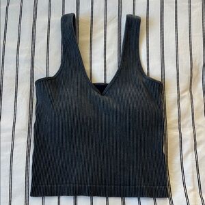 Ribbed Black Tank Top
